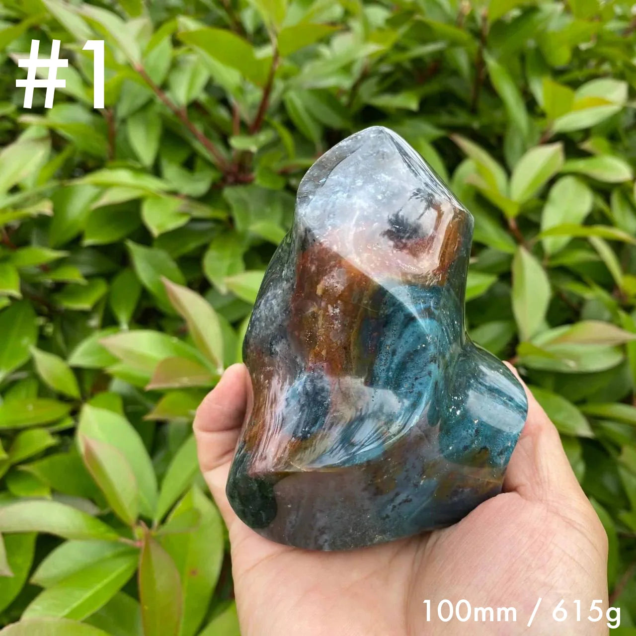 Natural Ocean Jasper Flame Carving