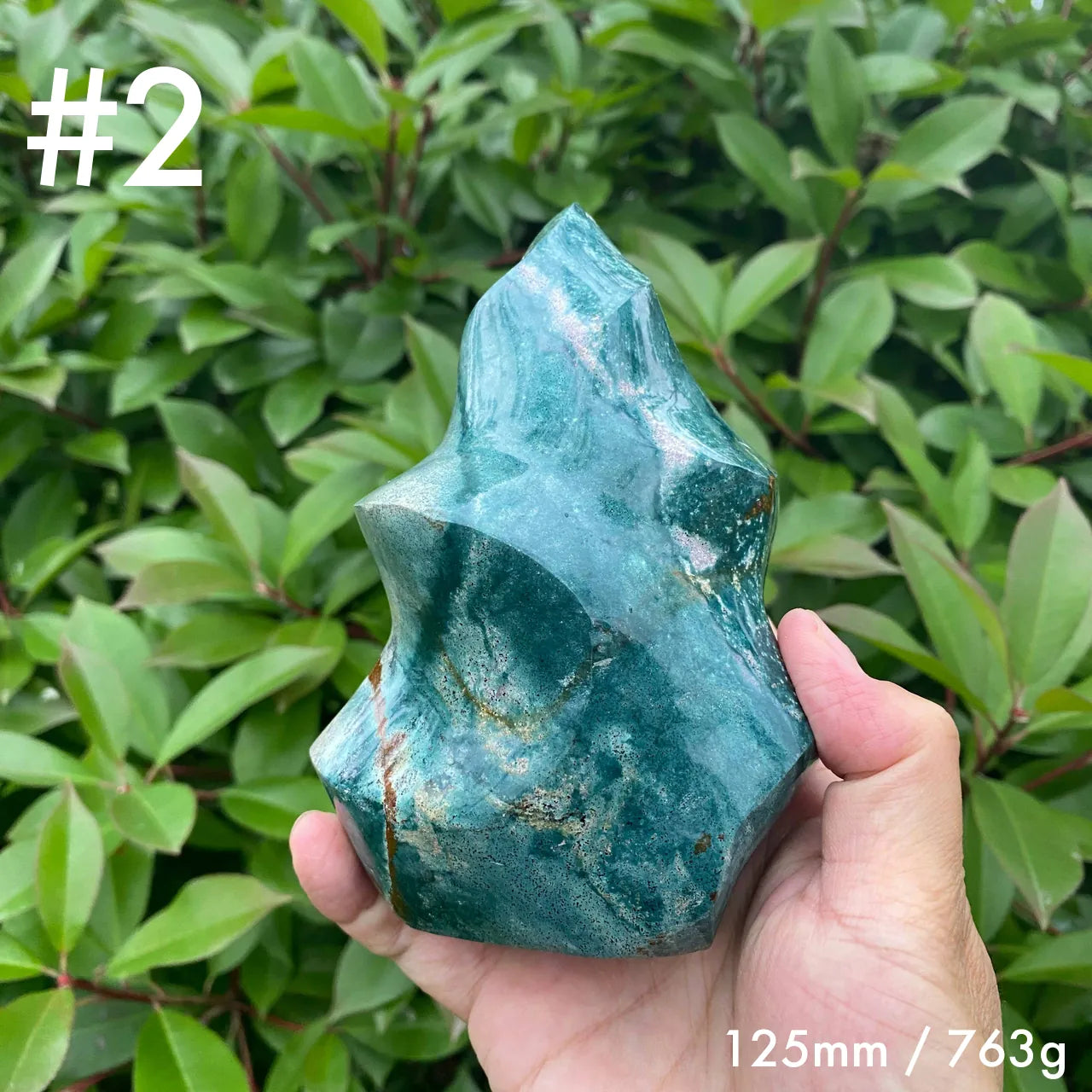 Natural Ocean Jasper Flame Carving