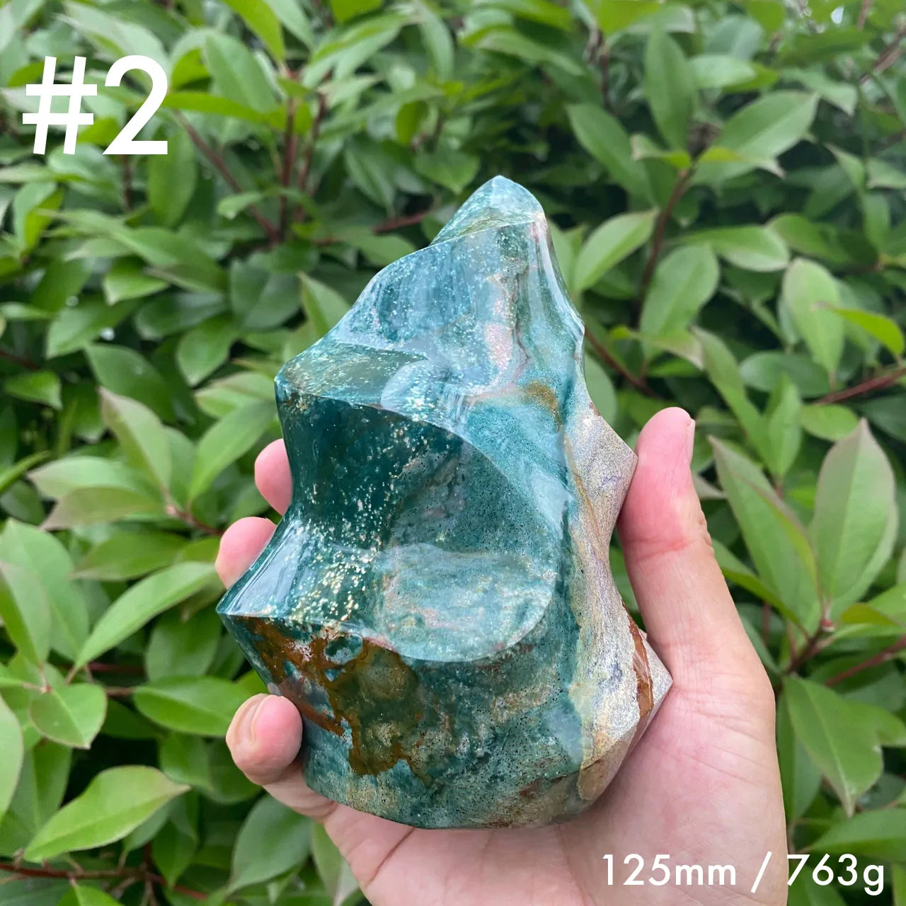 Natural Ocean Jasper Flame Carving