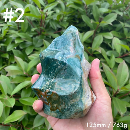 Natural Ocean Jasper Flame Carving