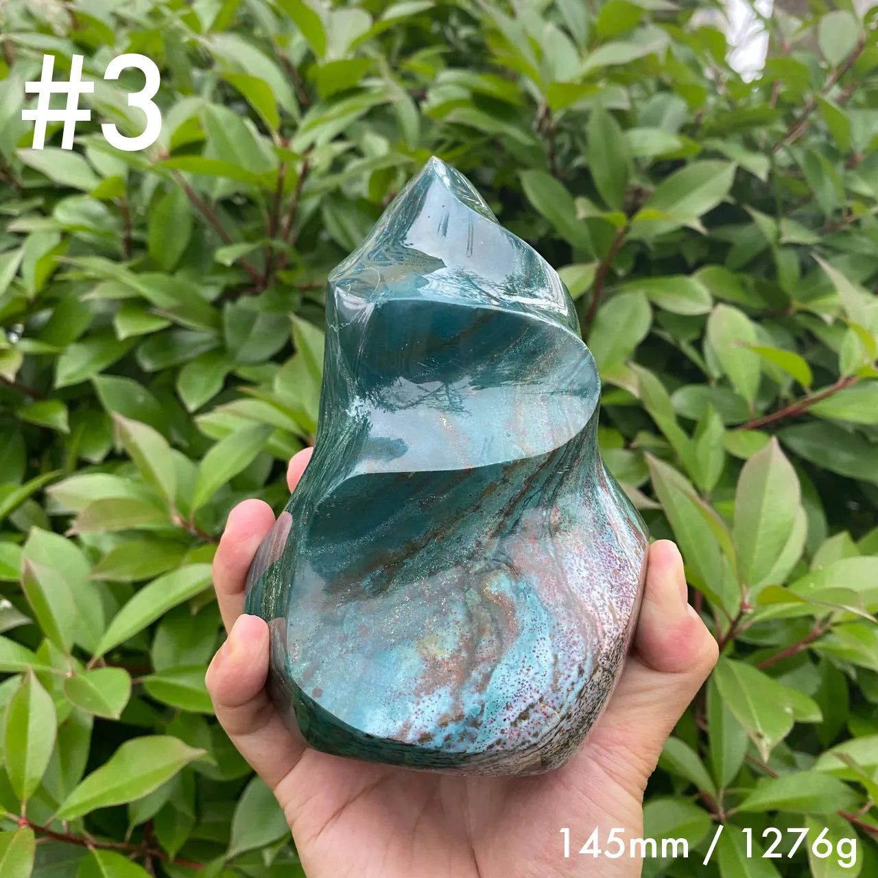 Natural Ocean Jasper Flame Carving