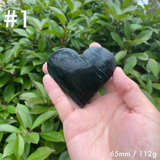 Natural Green Mica Heart Carving