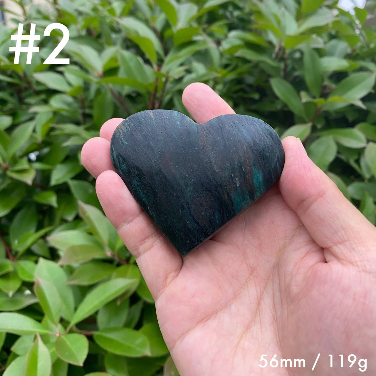 Natural Green Mica Heart Carving