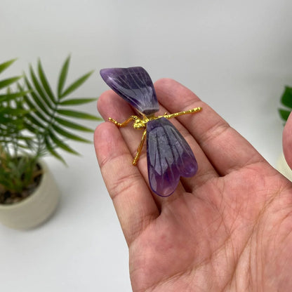 Natural Amethyst Winged Dragonfly