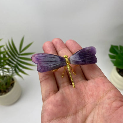Natural Amethyst Winged Dragonfly