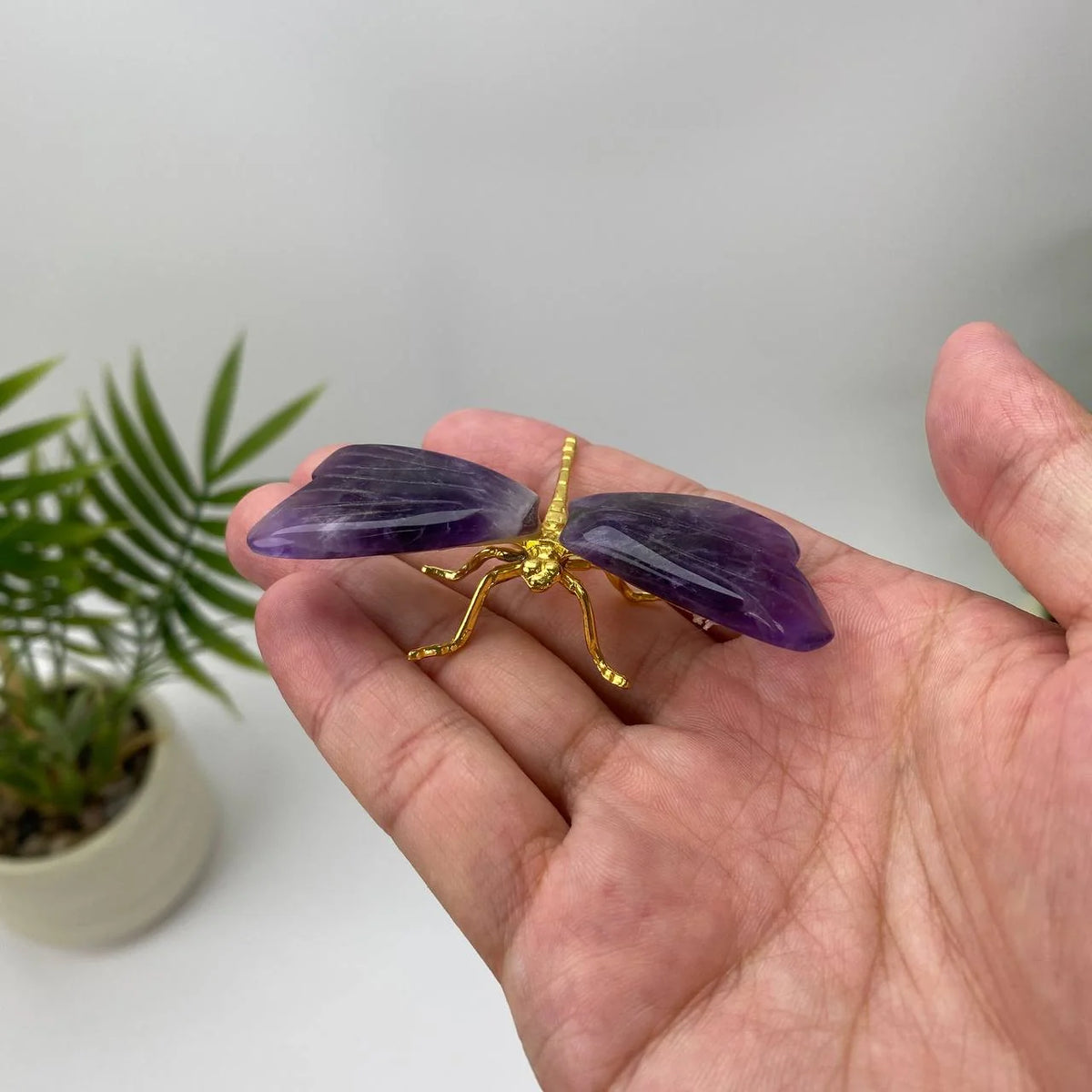 Natural Amethyst Winged Dragonfly