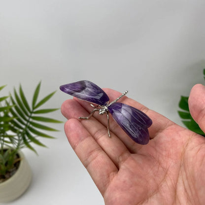 Natural Amethyst Winged Dragonfly