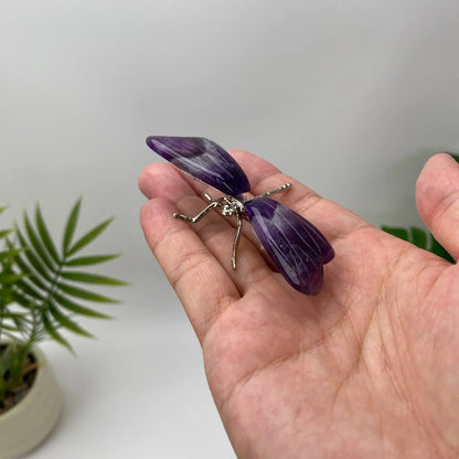 Natural Amethyst Winged Dragonfly