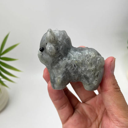 Natural Crystal Highland Cow Carving