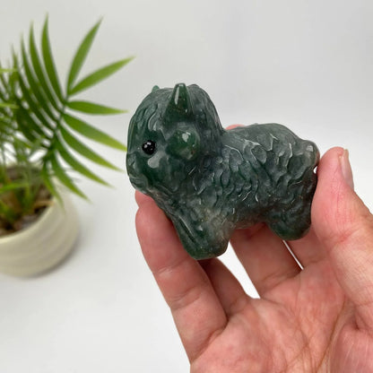 Natural Crystal Highland Cow Carving