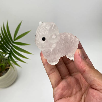 Natural Crystal Highland Cow Carving