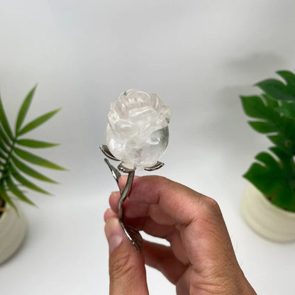 Natural Crystal Rose Carving