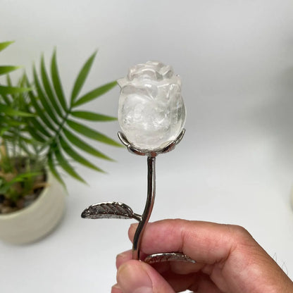 Natural Crystal Rose Carving