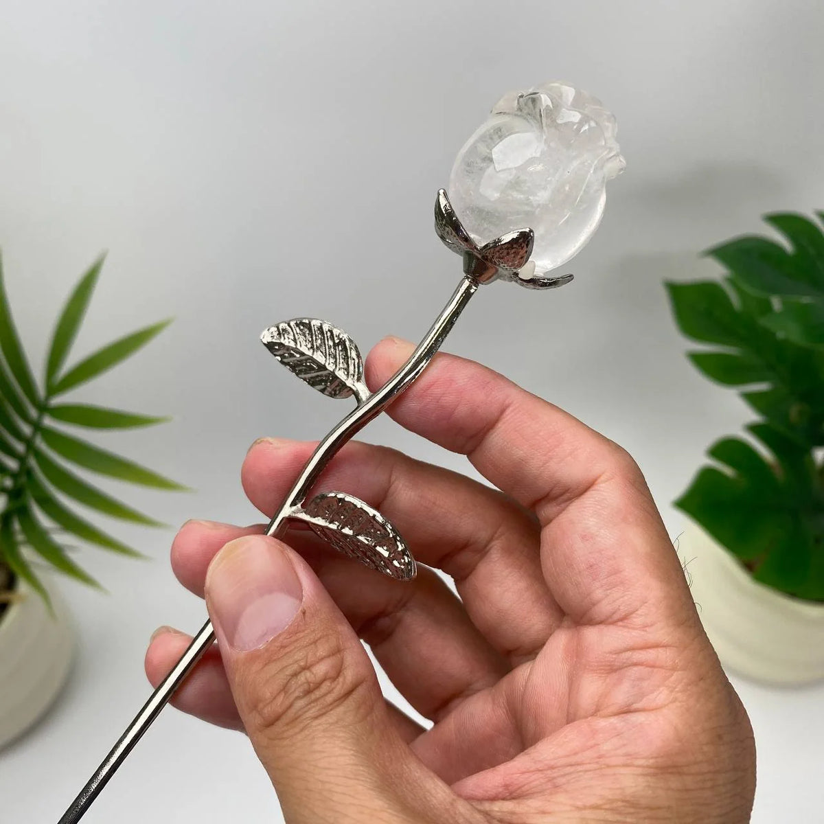 Natural Crystal Rose Carving