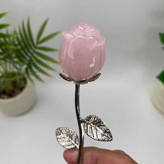 Natural Crystal Rose Carving