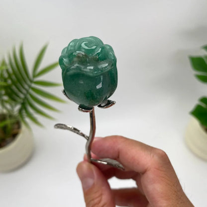Natural Crystal Rose Carving