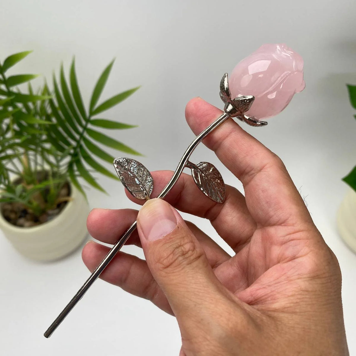 Natural Crystal Rose Carving
