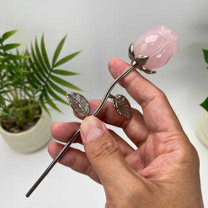 Natural Crystal Rose Carving