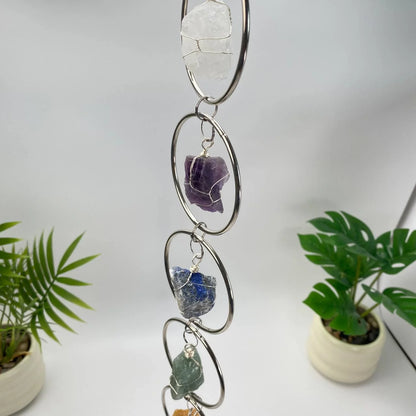 Natural 7 Chakra Mixed Natural Crystals Wall Hanging