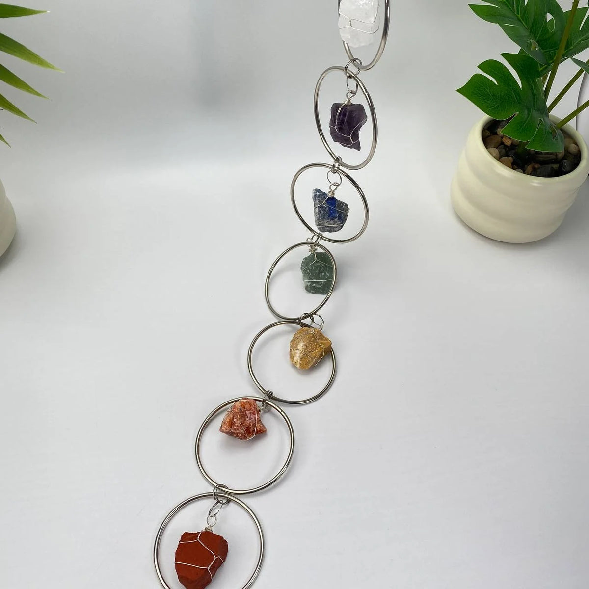 Natural 7 Chakra Mixed Natural Crystals Wall Hanging