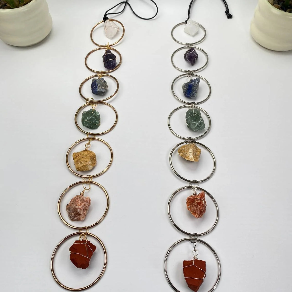 Natural 7 Chakra Mixed Natural Crystals Wall Hanging