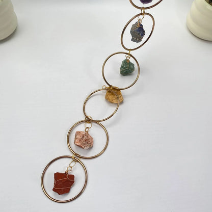 Natural 7 Chakra Mixed Natural Crystals Wall Hanging