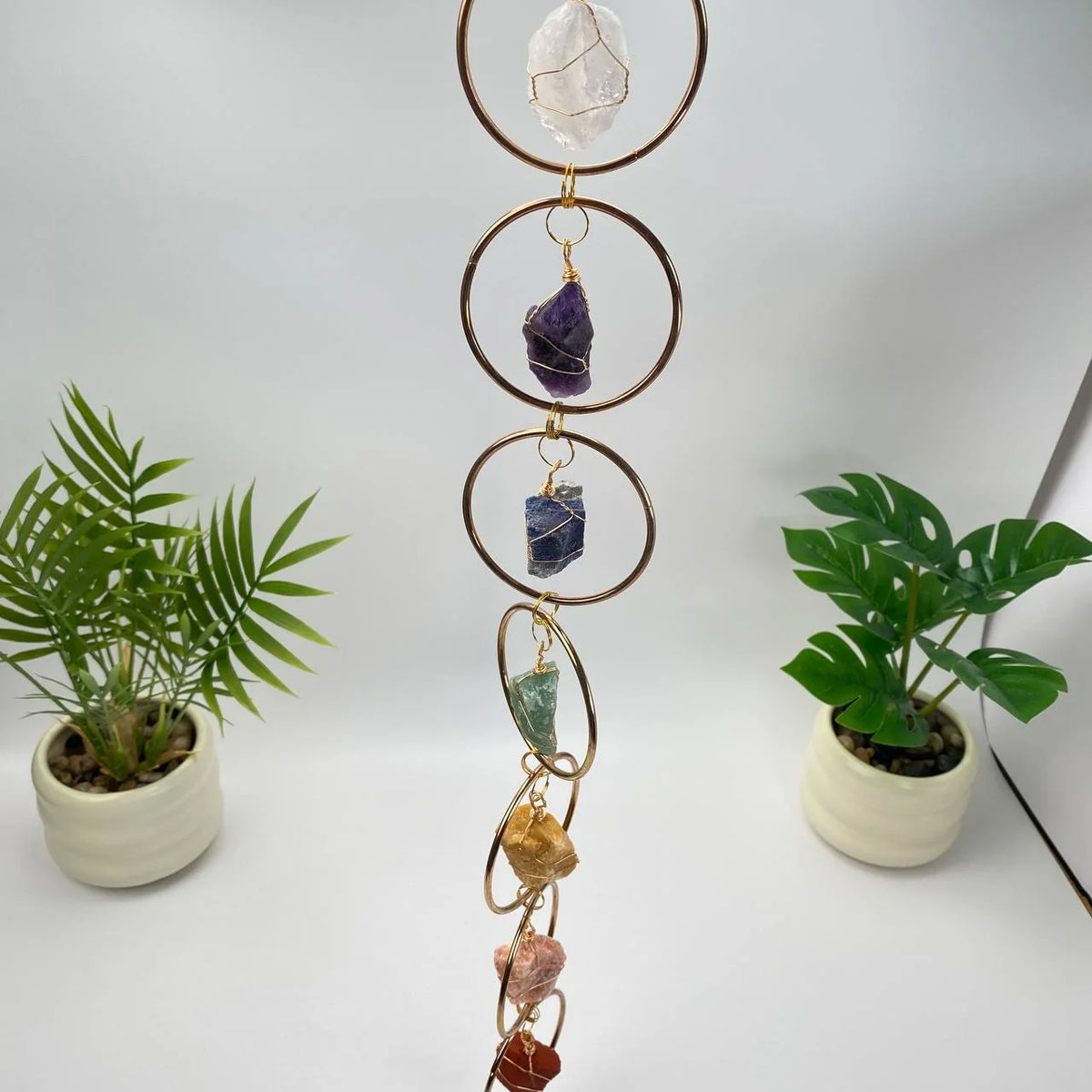 Natural 7 Chakra Mixed Natural Crystals Wall Hanging