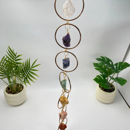 Natural 7 Chakra Mixed Natural Crystals Wall Hanging