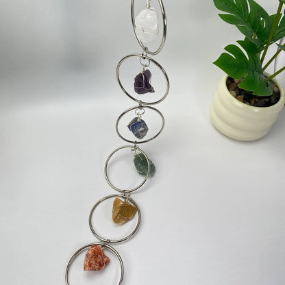 Natural 7 Chakra Mixed Natural Crystals Wall Hanging