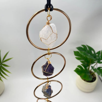 Natural 7 Chakra Mixed Natural Crystals Wall Hanging